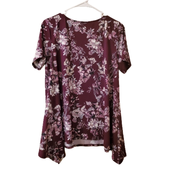 Mandy Evans Purple Floral Top with X Front - Picture 2 of 3